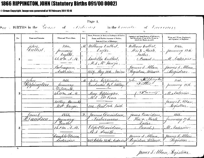 Rippington (John) 1866 Birth Record